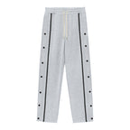 Herren Sportliche Lockere Jogginghose mit Druckknöpfen R&B