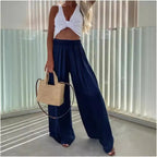 Damen Elegante weite Sommerhose mit elastischem Bund und fließendem Schnitt R&B