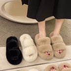 Damen Hausschuhe mit flauschigem Pelzdesign und komfortabler Sohle EB