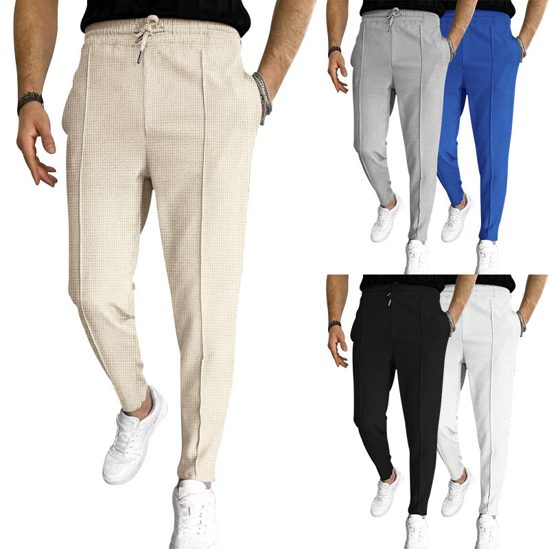 Herren nan strukturiertes Jogginghose mit elastischem Tunnelzug, formgR&Bender Bügelfalte und tapered Bein R&B