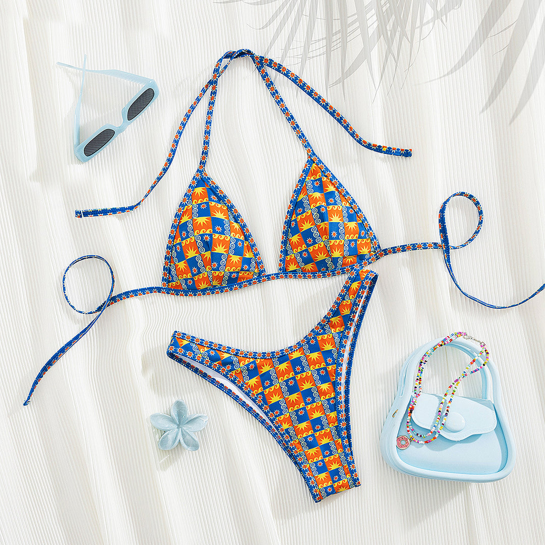 Damen Triangel-Bikini mit aufregendem Streifen-Design R&B