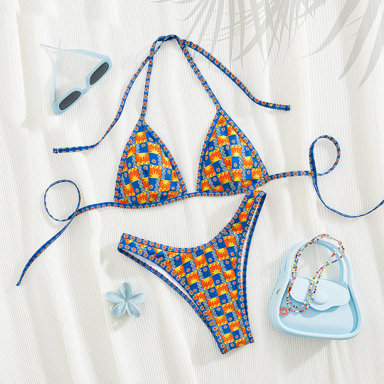 Damen Triangel-Bikini mit aufregendem Streifen-Design R&B