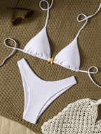 Damen Triangel-Bikini mit dekorativem Sternen-Detail R&B