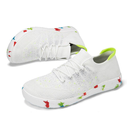 Herren nan urbaner Strick-Sneaker mit elastischem Maschenkragen, stoßdämpfender EVA-Sohle und Zugschlaufe R&B