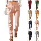 Damen elegante Freizeit-Hosen mit elastischem Bund und seitlichen Taschen R&B