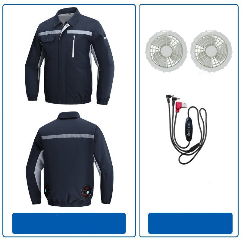 Herren nan atmungsaktive Arbeitsjacke mit integrierten Rückenlüftern und reflektierenden Streifen R&B