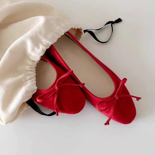 Damen Ballerinas mit zartem Schleifen-Detail und hochwertigem Wildleder R&B