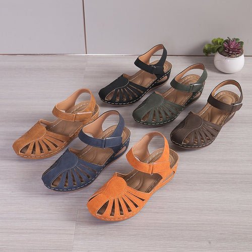Damen Sandalen mit verstellbarem Riemen und durchbrochenem Design R&B