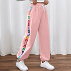 Damen Freizeit-Hose mit buntem Blumenmuster und elastischem Bund R&B
