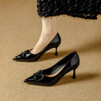 Damen stilvolle und elegante Pumps mit dekorativem Schleifenakzent