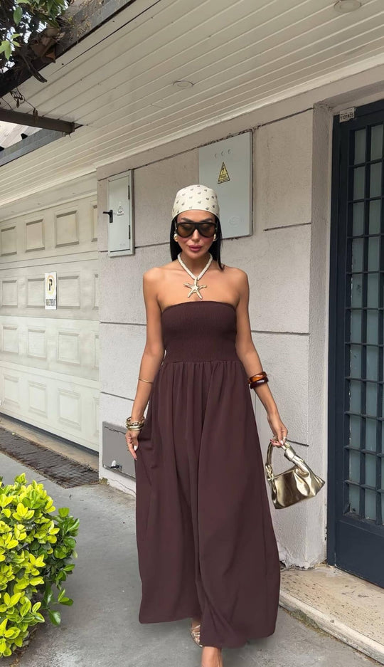 Damen Strickmaxikleid mit elastischem Oberteil R&B
