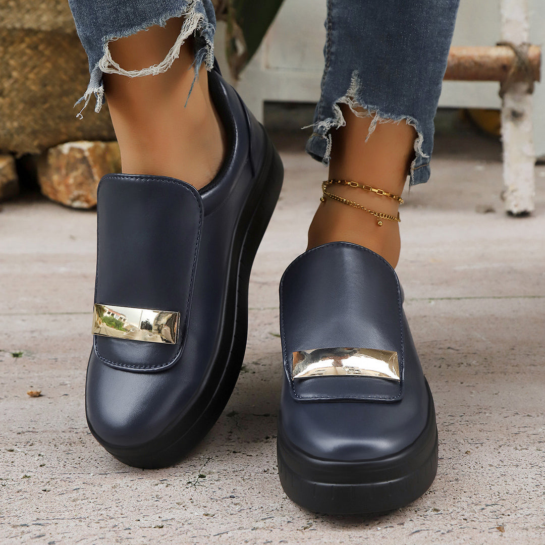 Damen modische Slip-On Sneakers mit auffälligem Verschluss R&B