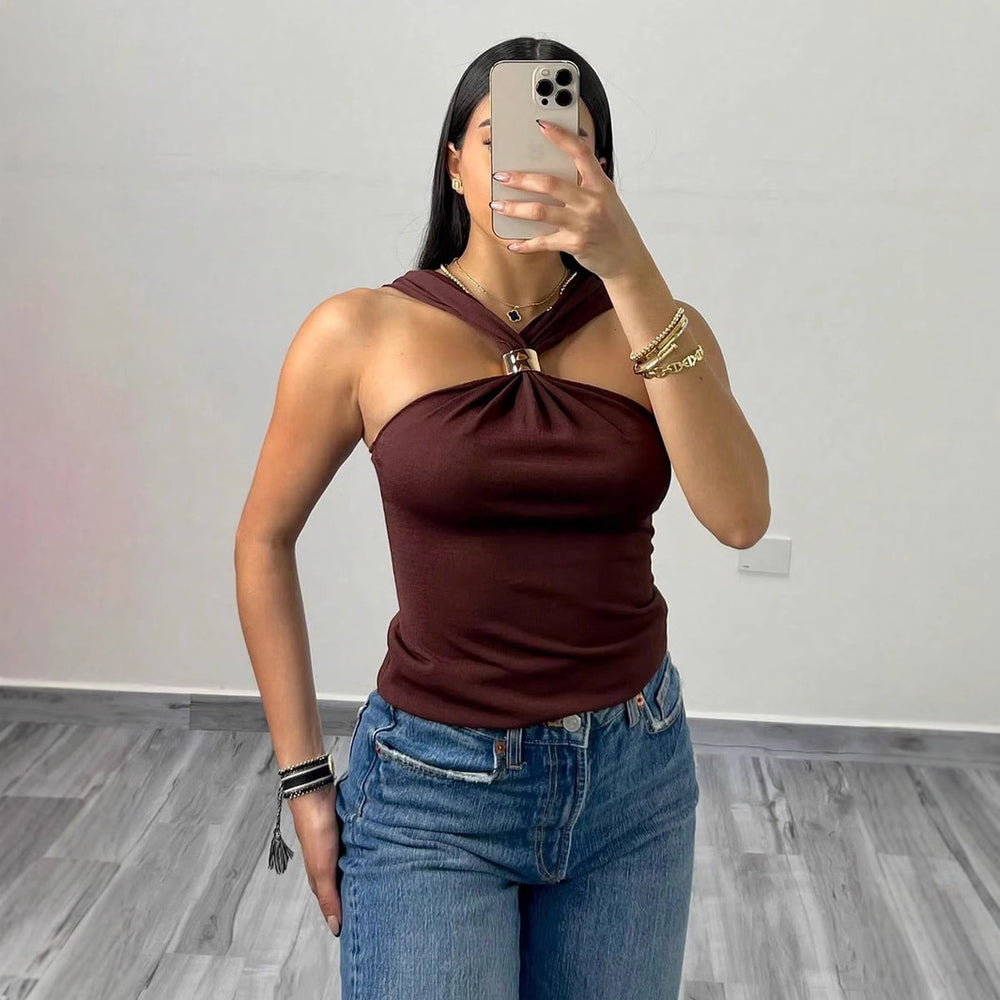 Damen elegantes Oberteil mit raffiniertem Knotendetail R&B