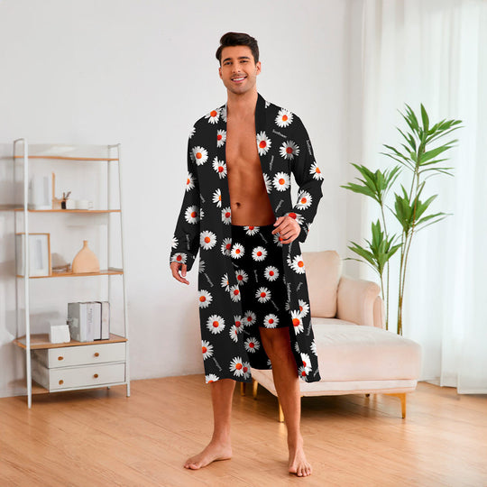 Herren Kimono mit modernem Muster und Gürtel – R&B