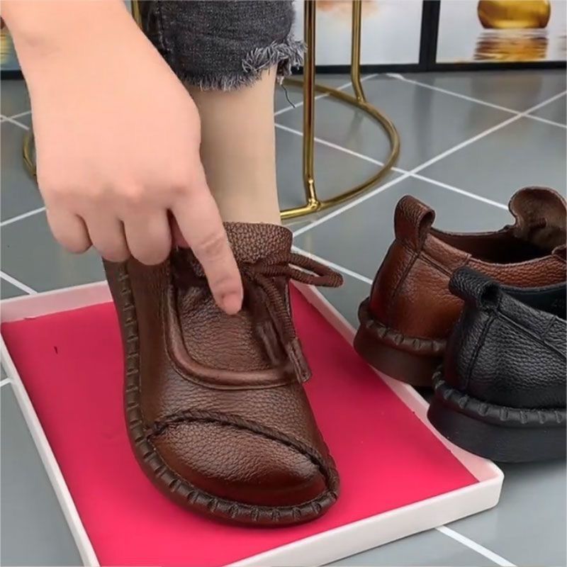 Damen Bequeme Mokassins mit elastischen Schnürsenkeln