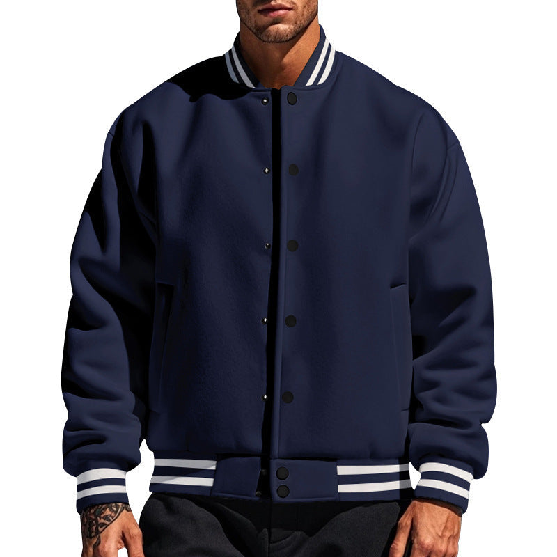 Herren Sportliche Collegejacke mit modischem Kragen R&B