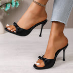 Damen elegante Mules mit dekorativem Schleifenakzent R&B