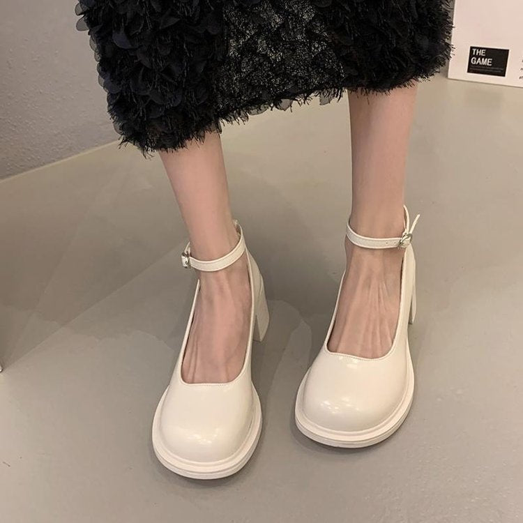 Damen Elegante und modische Plateau-Pumps mit verstellbarem Riemen R&B