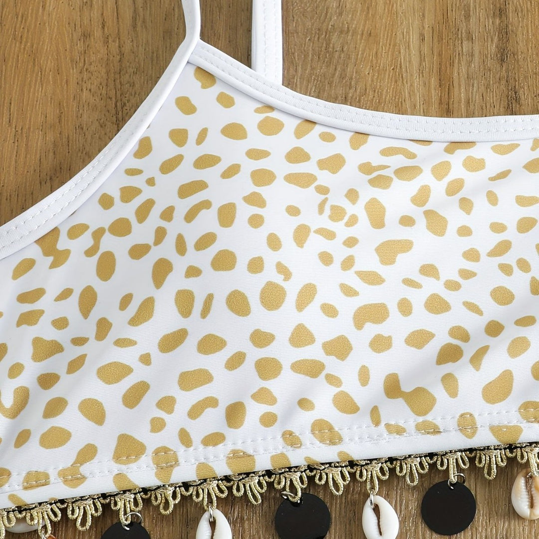 Damen Bikini-Set mit modischem Animal-Print und eleganten Verzierungen R&B