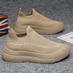 Damen Trendige Slip-On Sneakers mit atmungsaktiver Strickoberfläche und rutschfester Sohle R&B