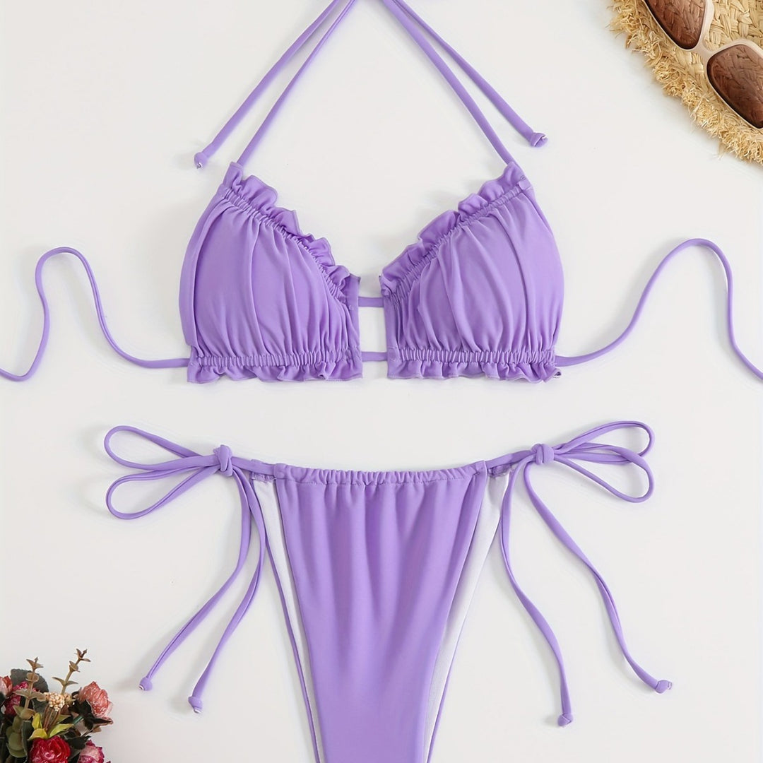 Damen Rüschen-Bikini mit verstellbaren Trägern R&B
