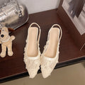 Damen Slingback-Pumps mit zartem Spitzen-Design und dekorativer Blumenapplikation R&B