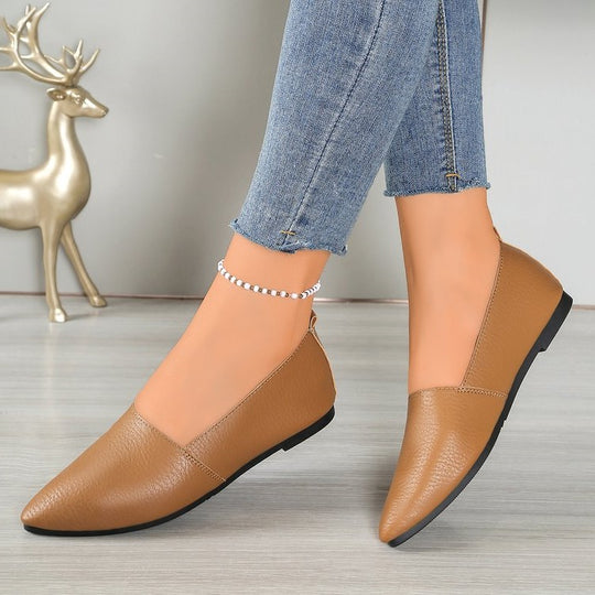 Damen Ballerinas mit elegantem Schnitt und hochwertiger Lederoberfläche R&B