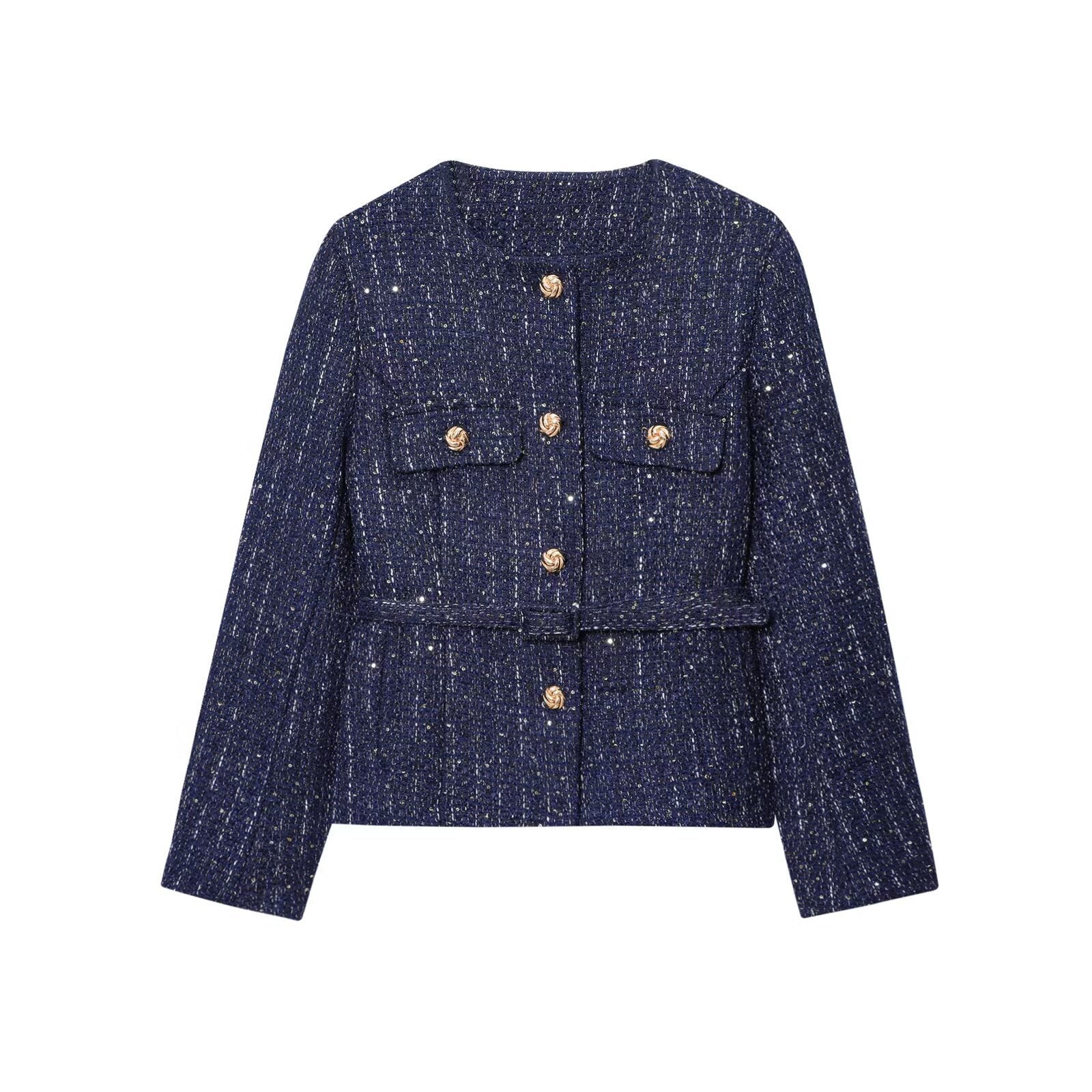 Damen trendige tweed Jacke R&B