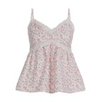 Damen Spitzen-Cami-Top mit floralem Design und lockerem Schnitt R&B