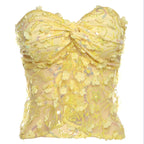 Damen Elegantes Oberteil mit floralen Applikationen R&B
