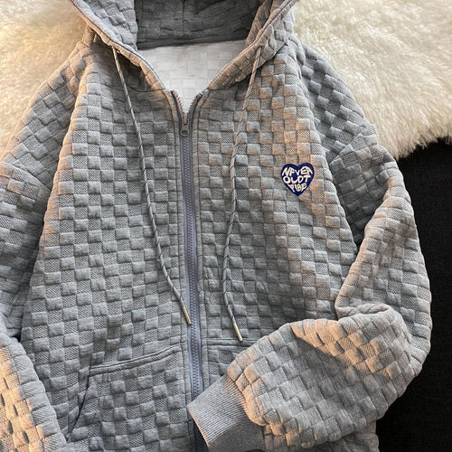 Damen Kapuzenjacke aus strukturiertem Material mit praktischen Taschen und modischem Design