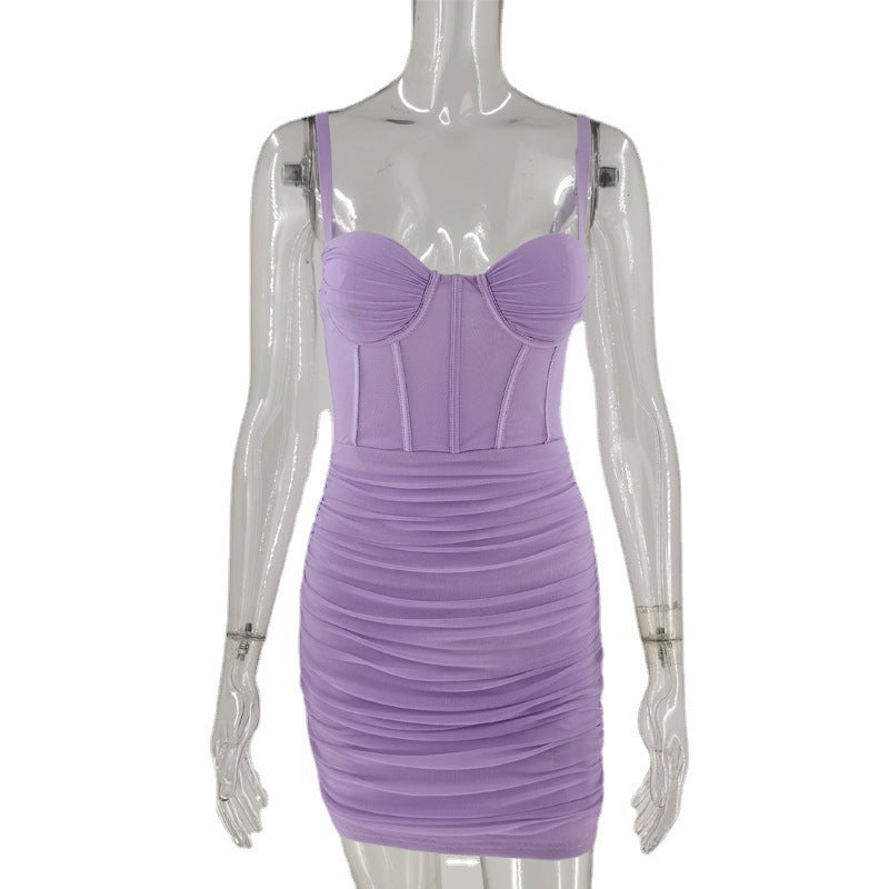 Damen Tailliertes Minikleid mit Korsett-Design R&B