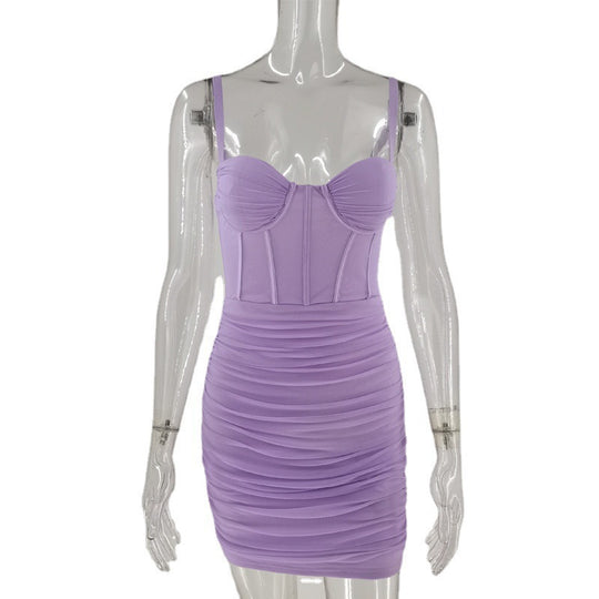 Damen Tailliertes Minikleid mit Korsett-Design R&B