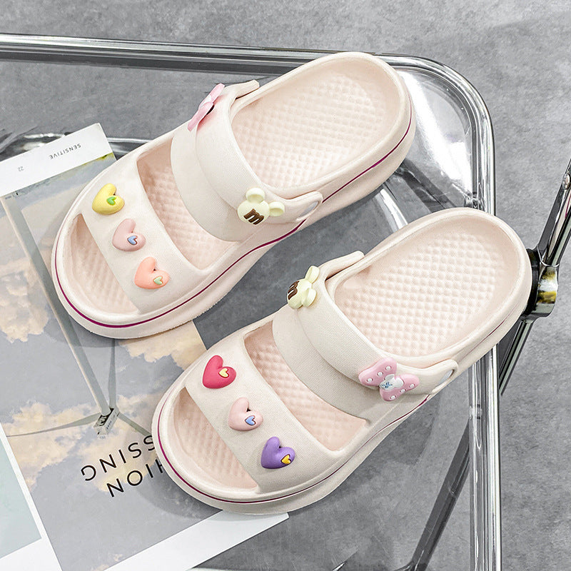 Damen trendige und bequeme Clogs mit bunten Verzierungen R&B