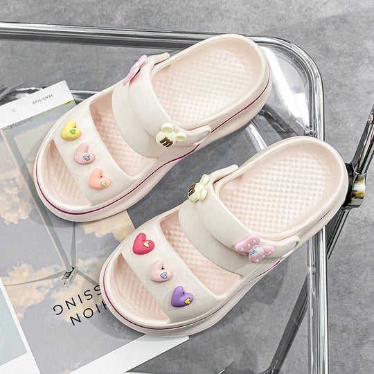 Damen trendige und bequeme Clogs mit bunten Verzierungen R&B