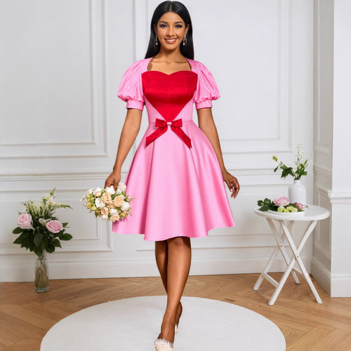 Damen festliches Kleid mit herzförmigem Oberteil und taillierter Silhouette R&B