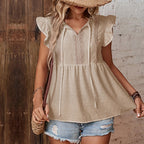 Damen Bluse mit Rüschendetails und eleganten Spitzenakzenten R&B