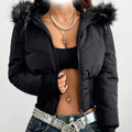 Damen kuschelige Kapuzenjacke mit abnehmbarem Kunstfell R&B