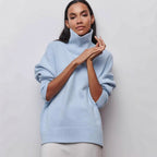 Damen Oversized Rollkragenpullover aus weichem Strick R&B