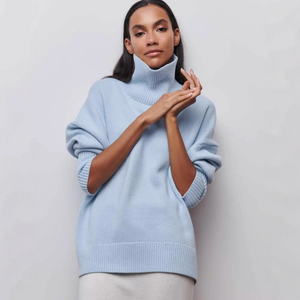 Damen Oversized Rollkragenpullover aus weichem Strick R&B