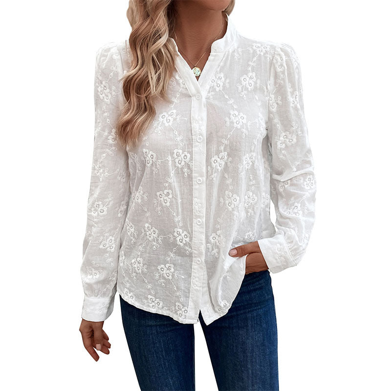Damen Bluse mit feiner Stickerei R&B