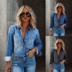 Damen Trendige Kurzjeansjacke R&B