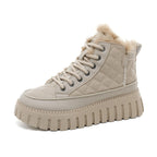 Damen Modische Winterstiefel mit kuscheligem Fellbesatz und rutschfester Sohle R&B