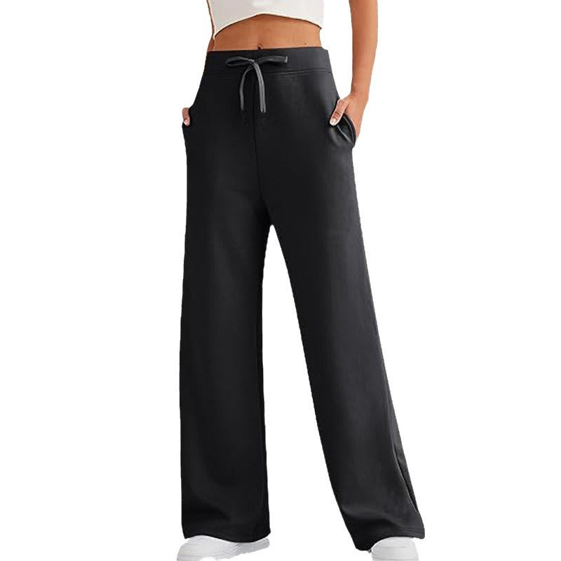 Damen weite Sporthose mit elastischem Bund und praktischen Taschen R&B