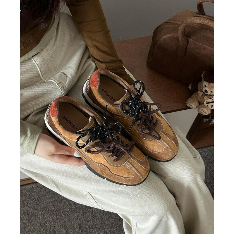 Damen modische Sneakers mit strapazierfähigem Wildleder und atmungsaktiver Sohle R&B