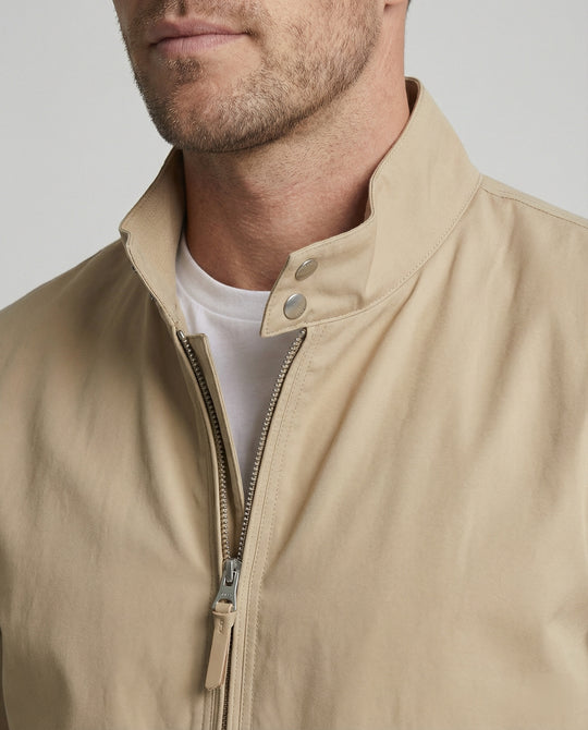 Herren leicht wattierter Alltagsblouson mit Druckknopf-Halsriegel und Zwei-Wege-Reißverschluss R&B