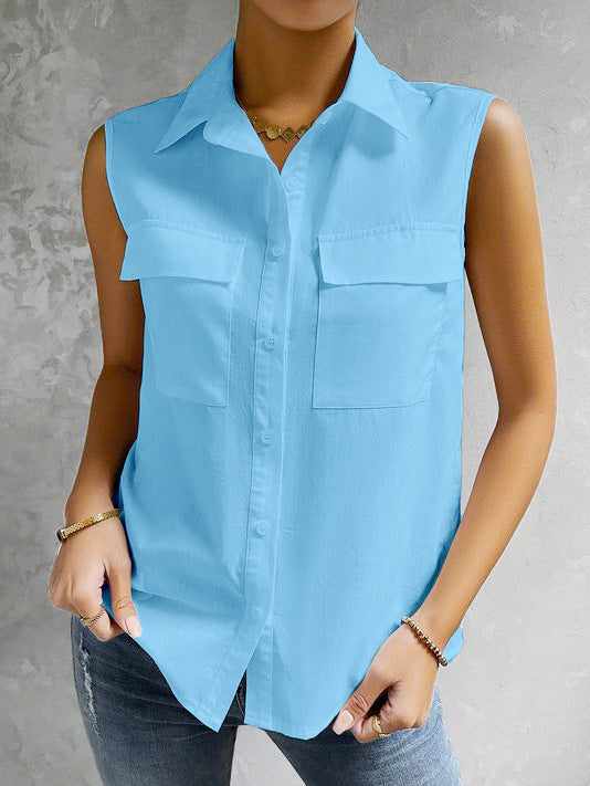 Damen ärmelloses Hemblusenshirt R&B