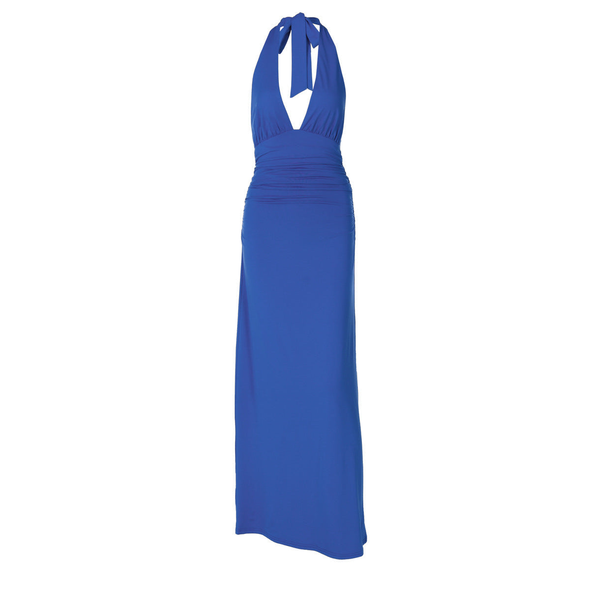 Damen Halter-Maxikleid mit eleganter Drapierung R&B