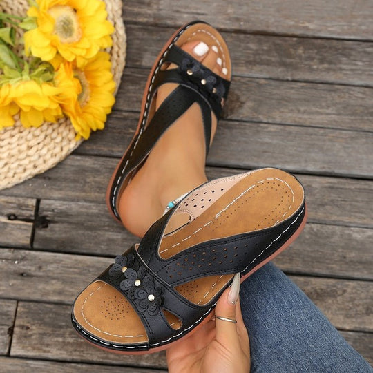 Damen Komfortable Sandalen mit floralem Dekor R&B