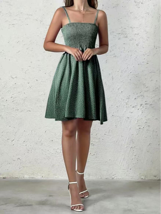 Damen Neckholderkleid mit luftiger Silhouette und feinem Punktmuster R&B